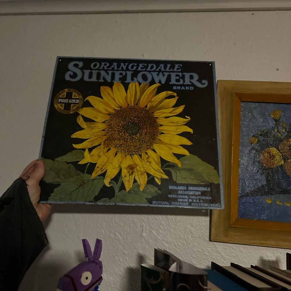 Orangedale Sunflower Vintage Wall Art - Yellow